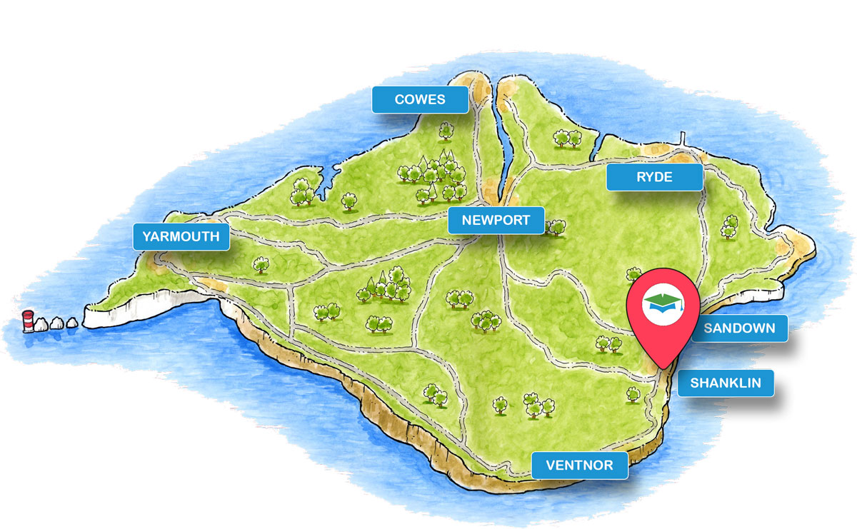 School trip Isle of Wight location map for Shanklin